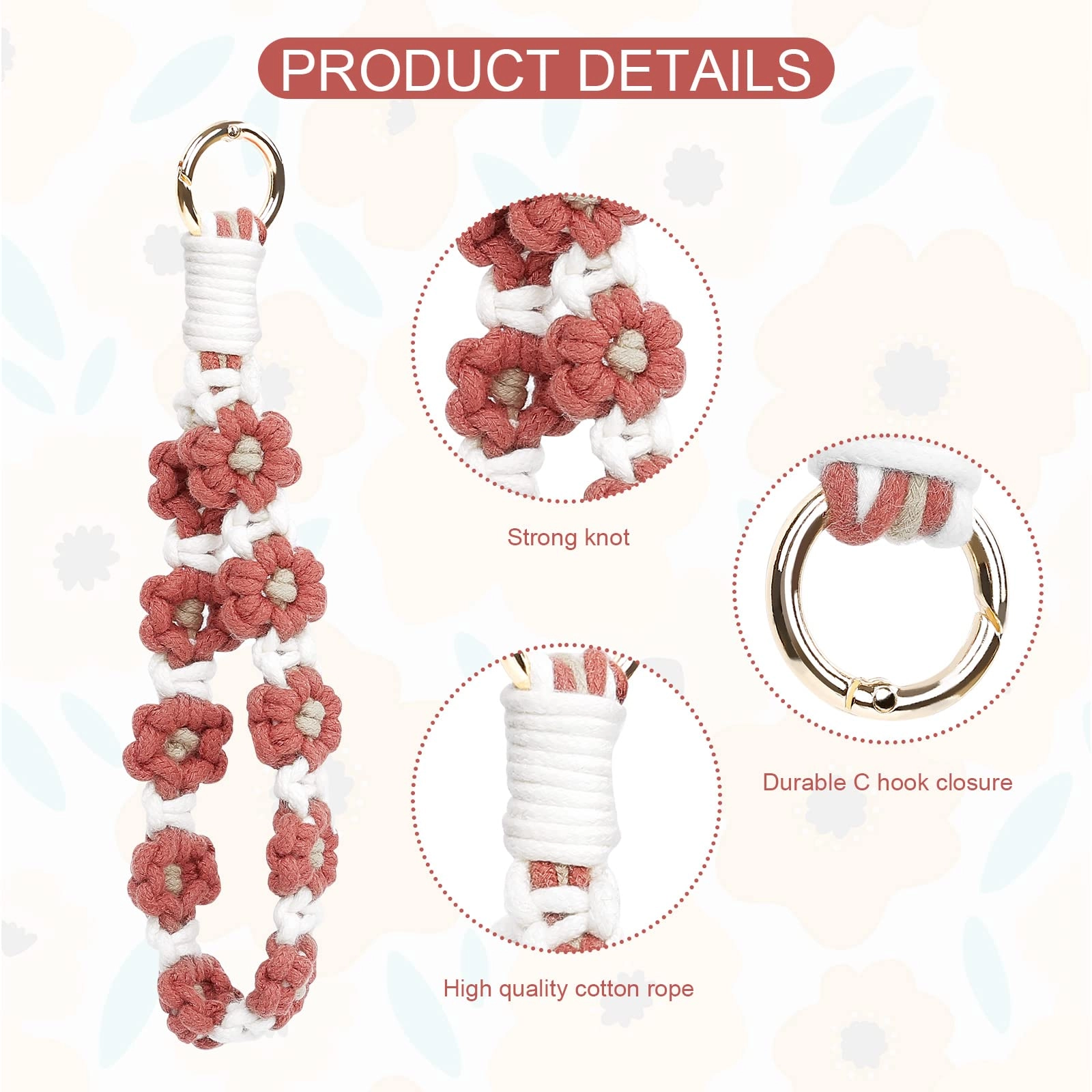 Boho Macrame Keychain - Car