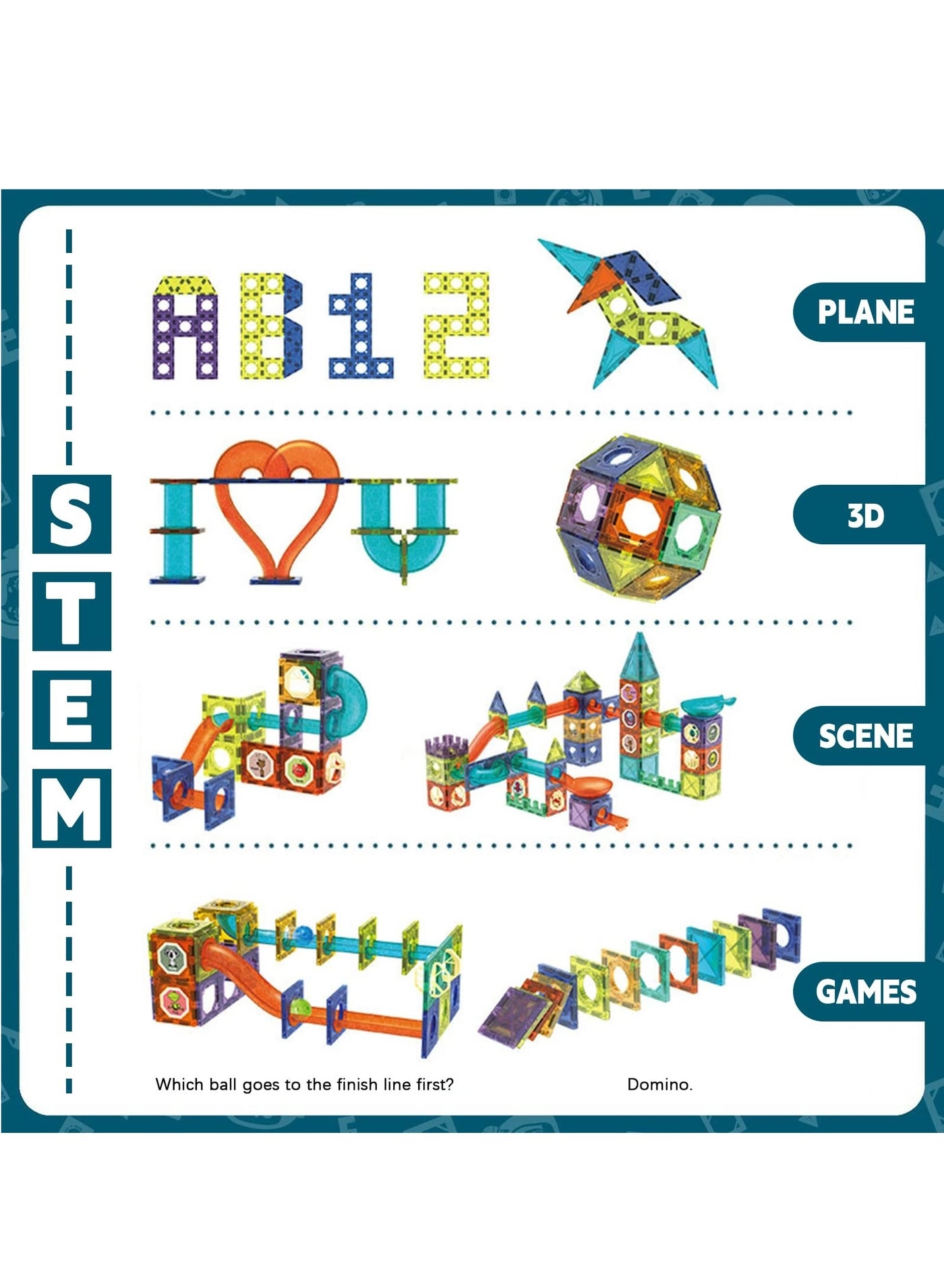 Magnetic Tiles - 166 pcs