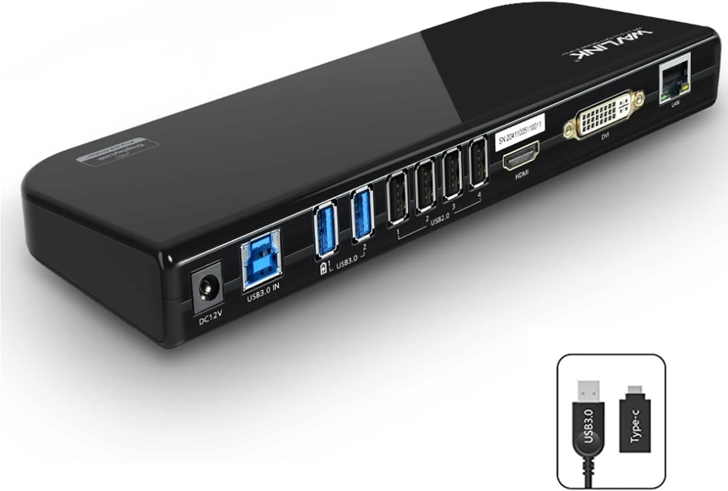 WAVLINK USB 3.0 Universal Docking Station - Dual Video DVI/HDMI 4 USB ports