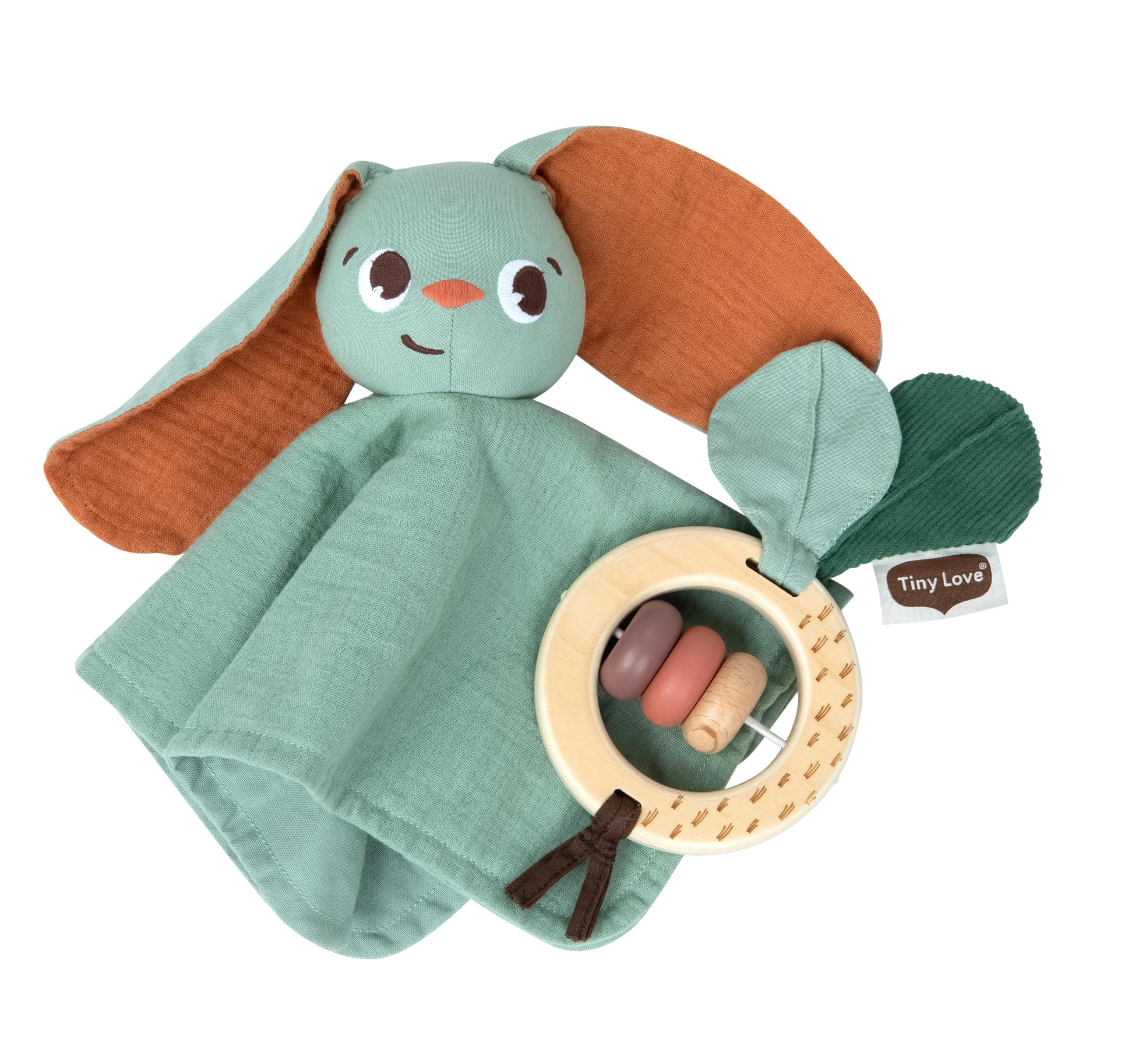 Dorel Juvenile Group Soft Bunny Rattle - Wood Fabric Forest 1 count