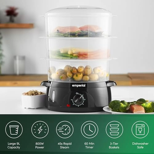3 Tier Food Steamer - 9 Liters