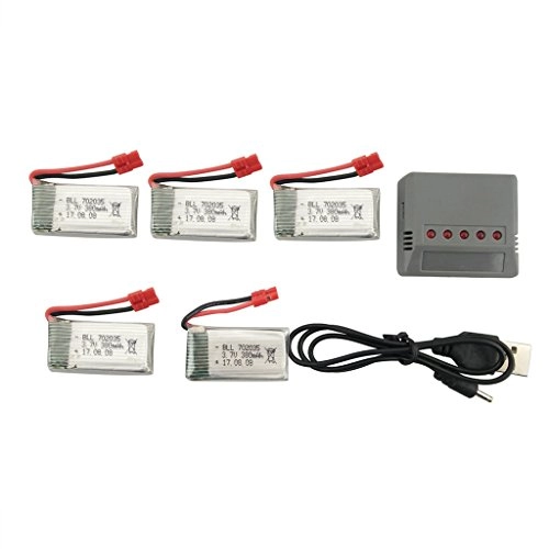 Li Battery - 3.7V 380mAh + Charger - Charges 5 Batteries
