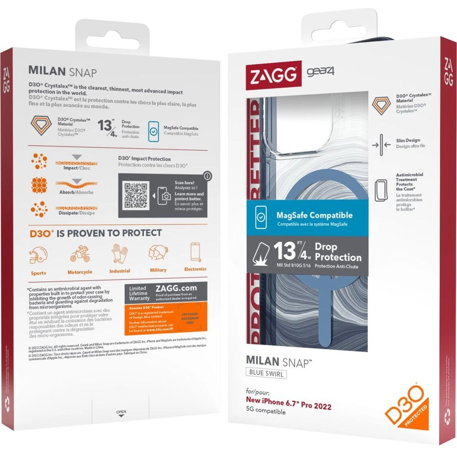 D3O Milan Snap Case - Polycarbonate, Thermoplastic Polyurethane for iPhone 14 Pro Max