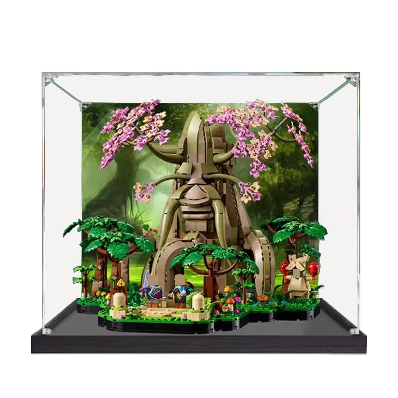 HCAEIOFJ Lego Ideas Display Case 77092 - 15.74x15.74x13.77in Black Bottom+Background 1