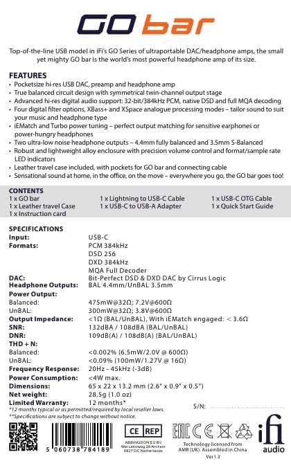 GO bar - Ultraportable DAC Headphone Amp