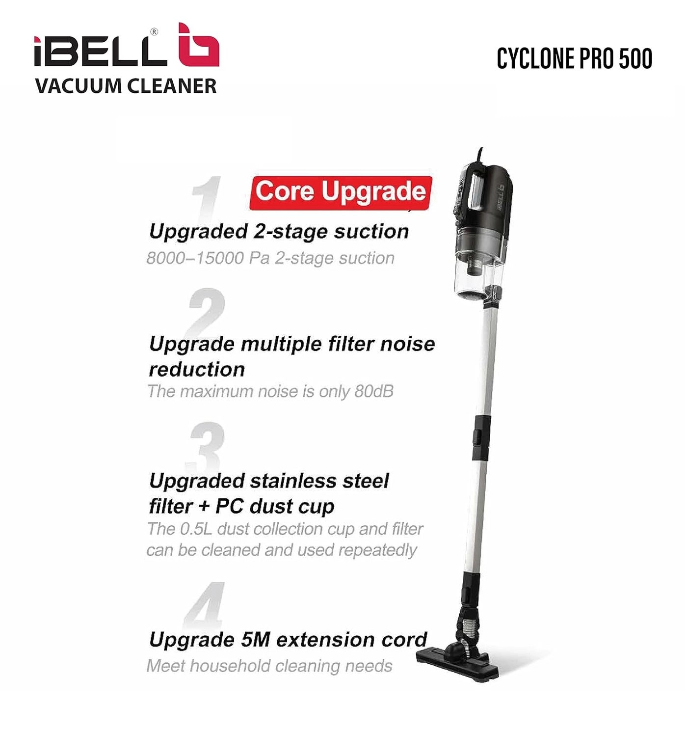 Cyclone Pro 500 - 15000Pa 500W 5 in 1