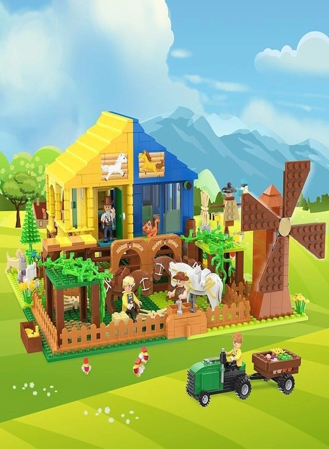 Farm House Set - Tractor Windmill Animals 800+ pcs
