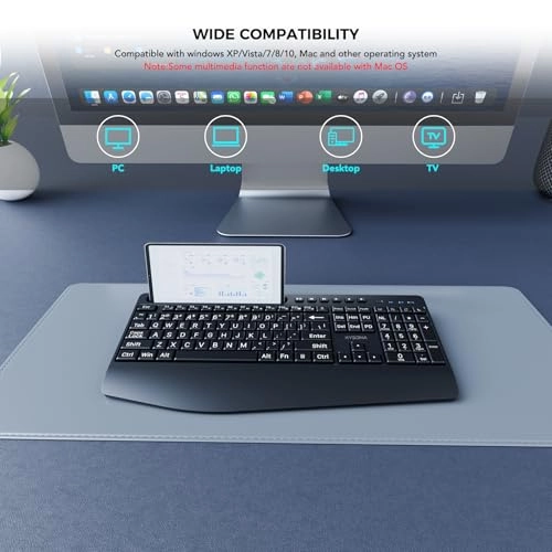 Large Print Wireless Keyboard - Wireless