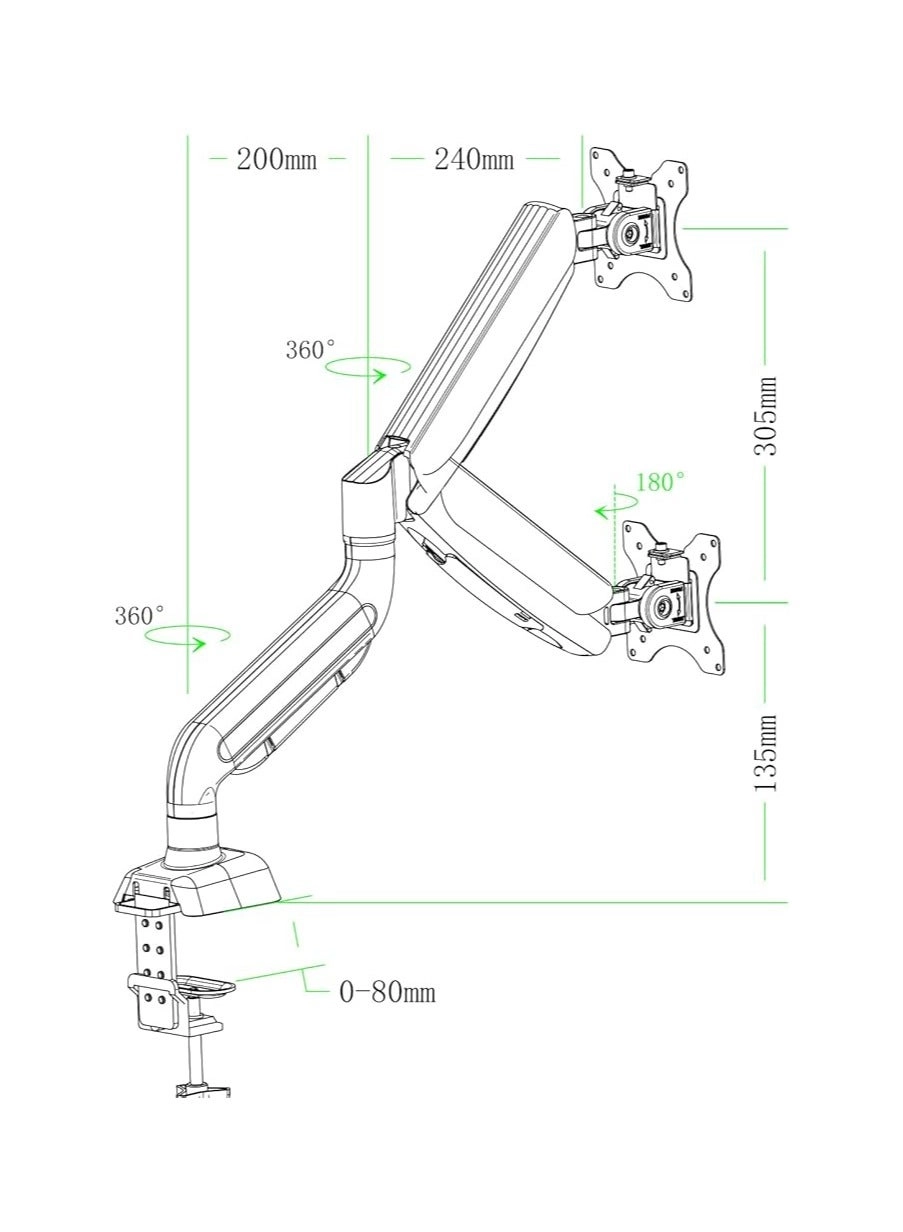 Single Monitor Desk Mount - 1 32 Inch