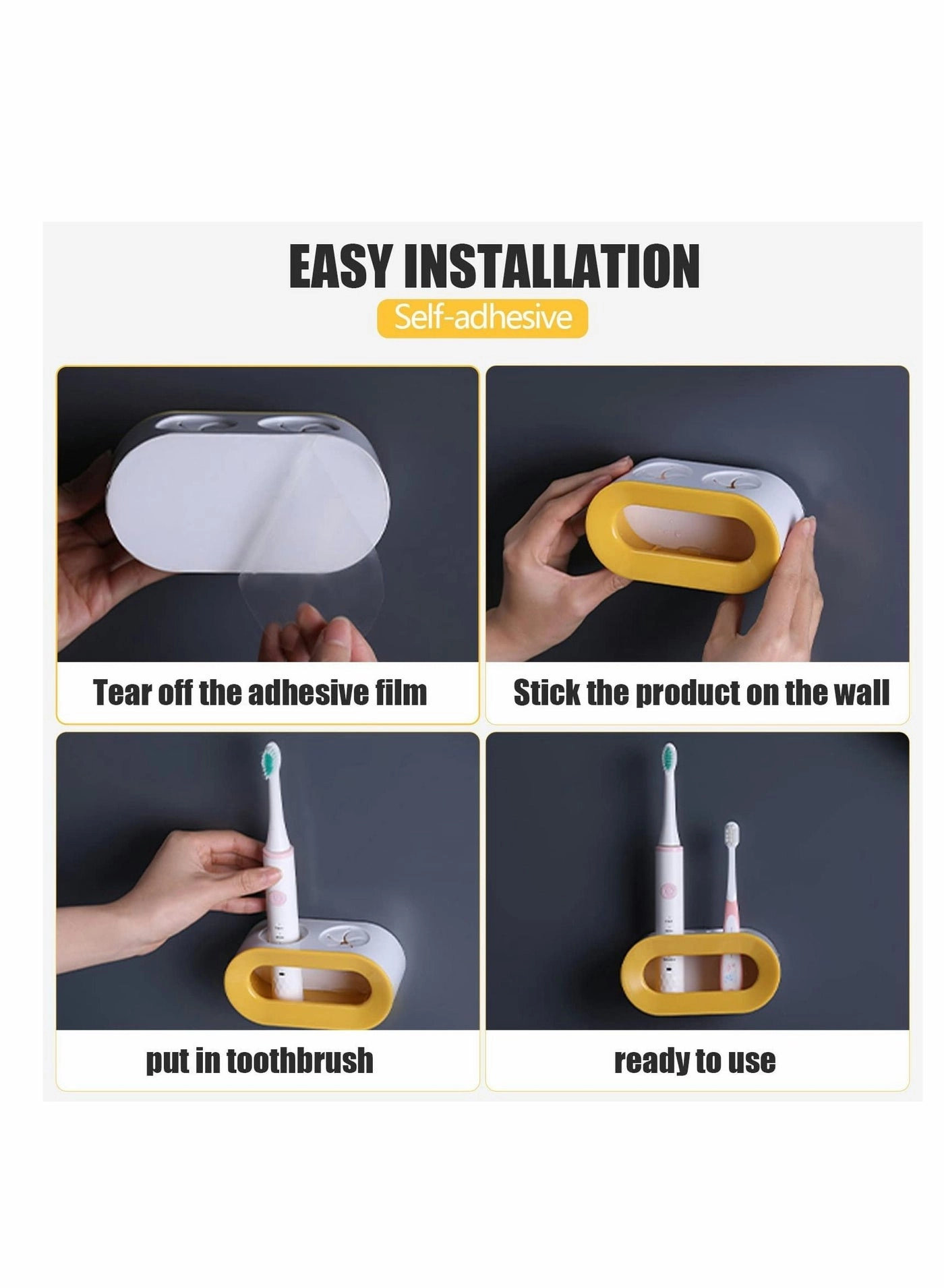 Electric Toothbrush Holder - Wall Mounted Pack