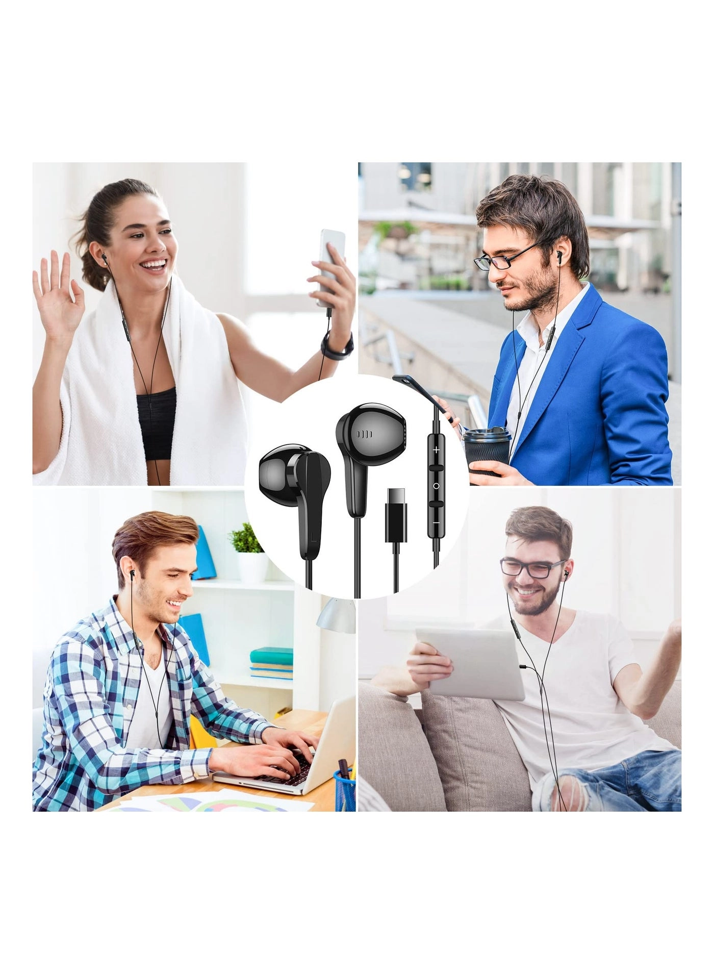 USB C Headphones Wired Earbud