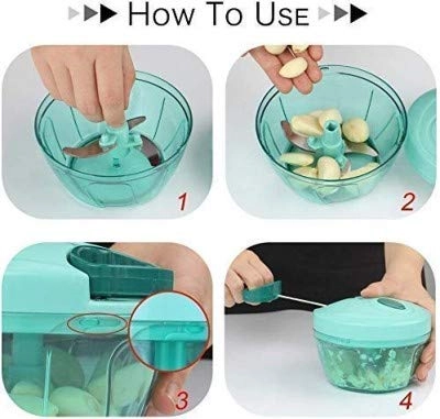 Mini Handy Vegetable Chopper - 550ml Triple-layer blades