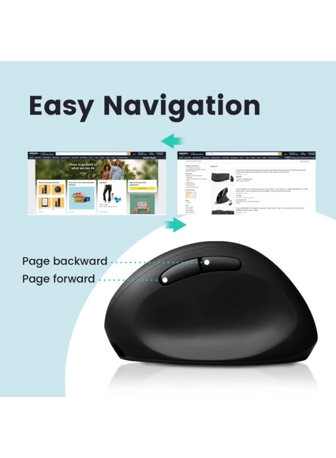 PERIMICE-819B Vertical Mouse - Bluetooth
