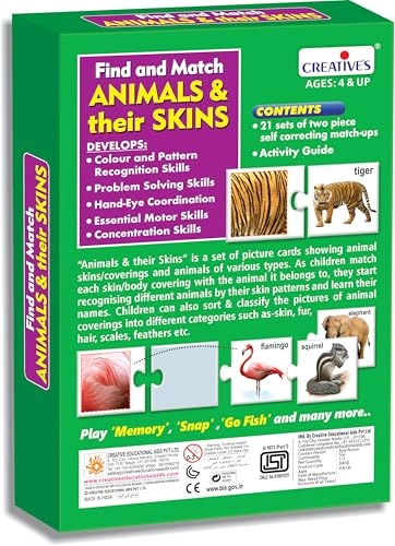 Find & Match Animals & Their Skins - 4 years and up 42 pieces