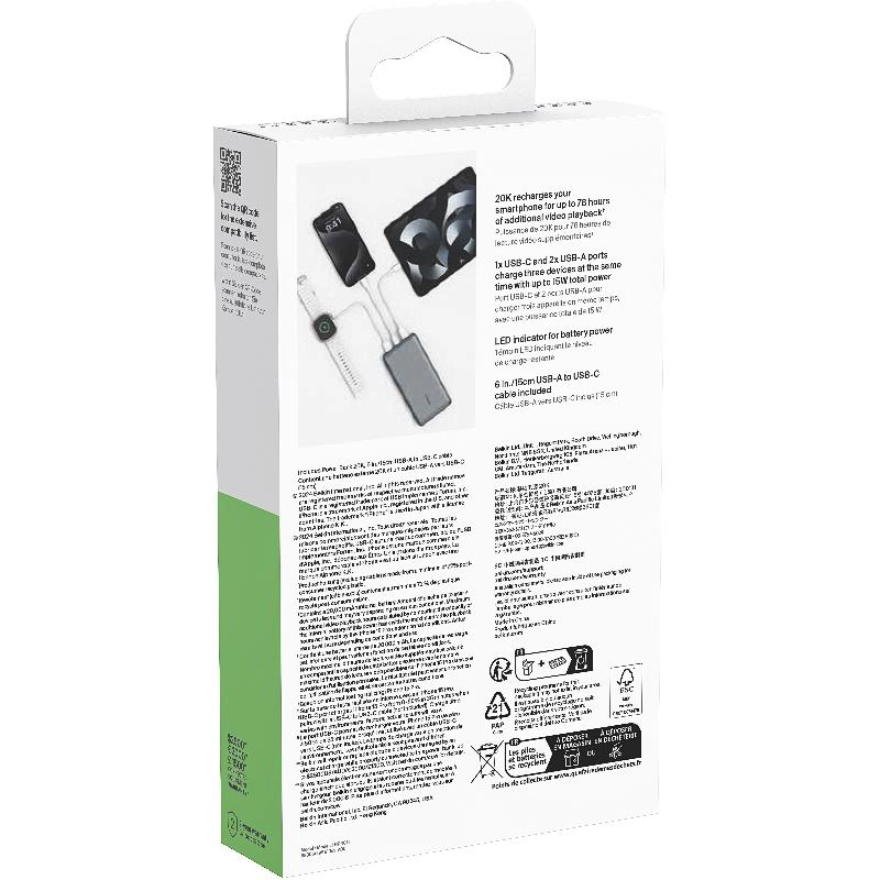 BoostCharge - 20000 mAh 3 USB (1X USB-C/2X USB)