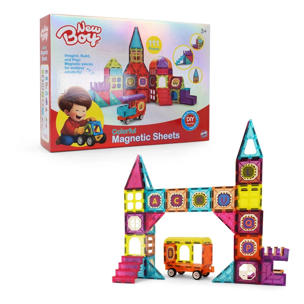 New Boy Colorful Magnetic Sheets - Suitable for 3 years & above 111 pieces