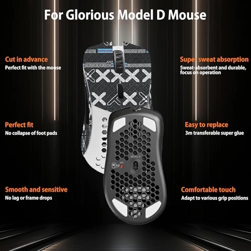 Mouse Grip Tape - Full Coverage Self-Adhesive Black