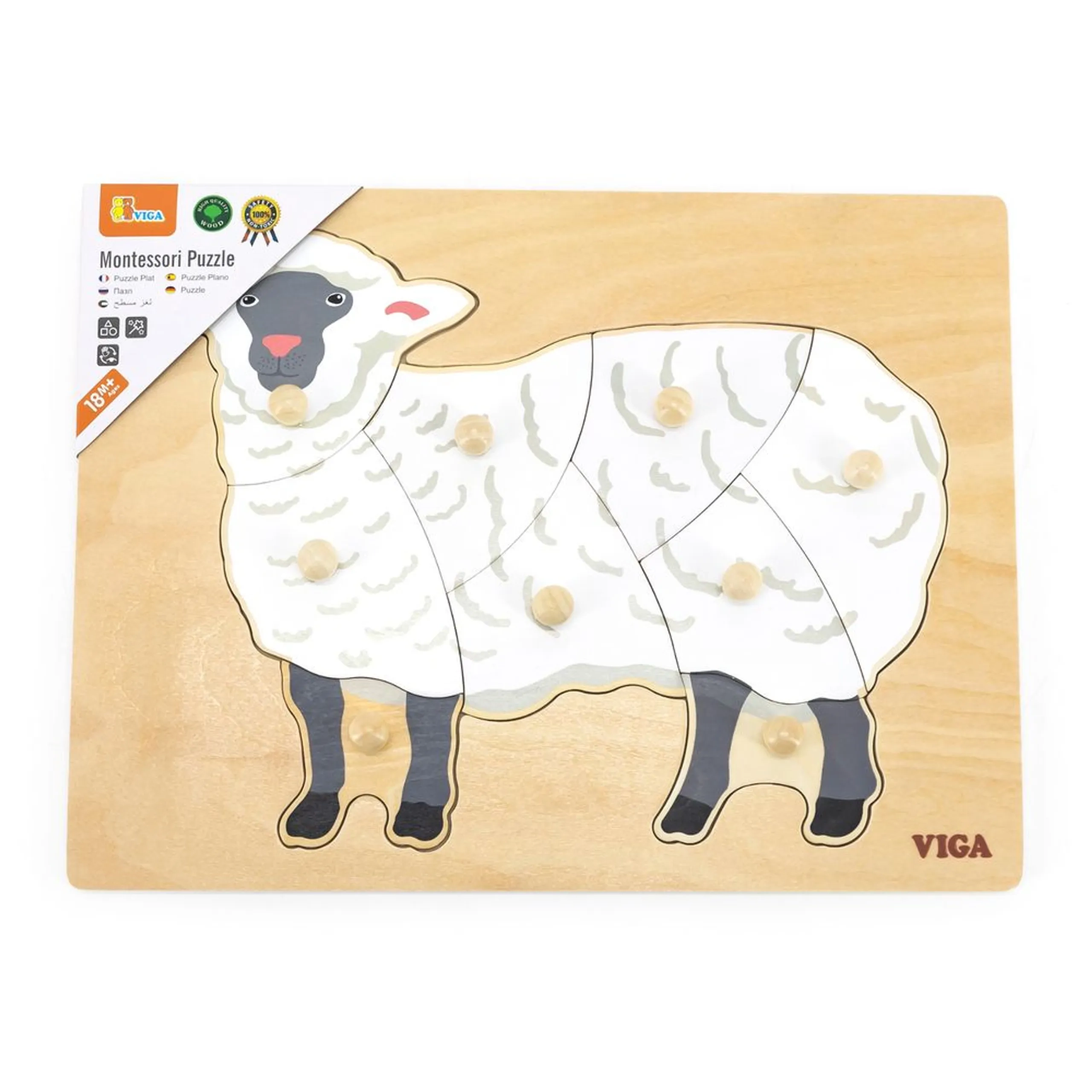 Wooden Puzzle Sheep - 3+ 9 pieces