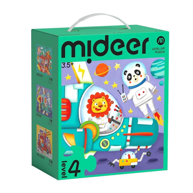 MIDEER 3-in-1 Level Up Puzzle Transportation - 3+