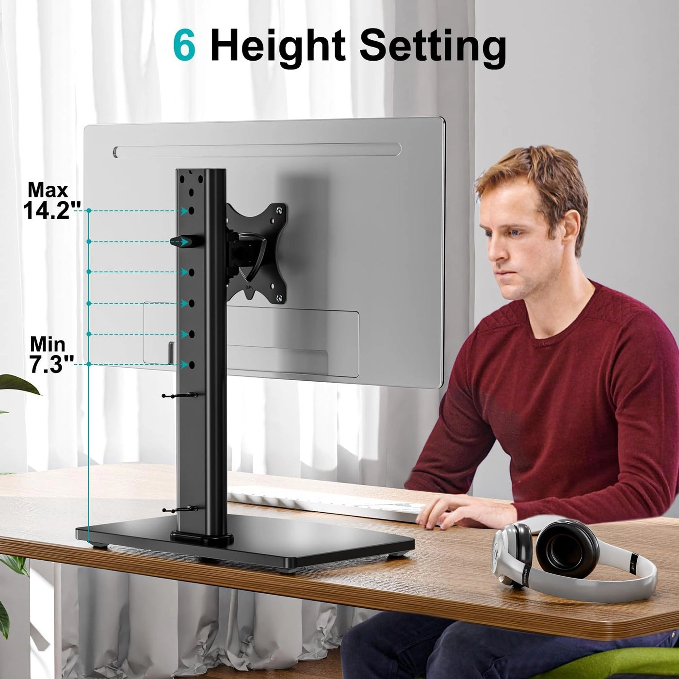 Single Gaming Monitor Stand - 32â€ VESA 75x75, 100x100