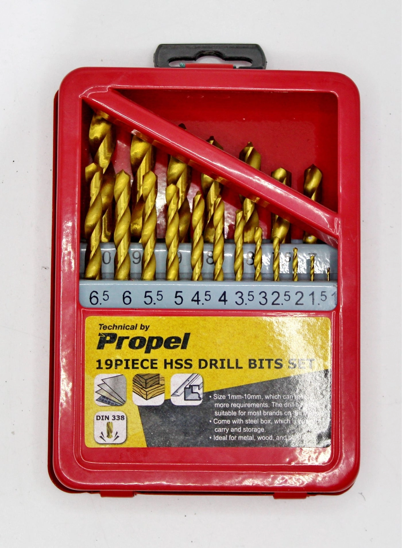 Drill Bits - High-speed steel 19pc 1mm to 10mm