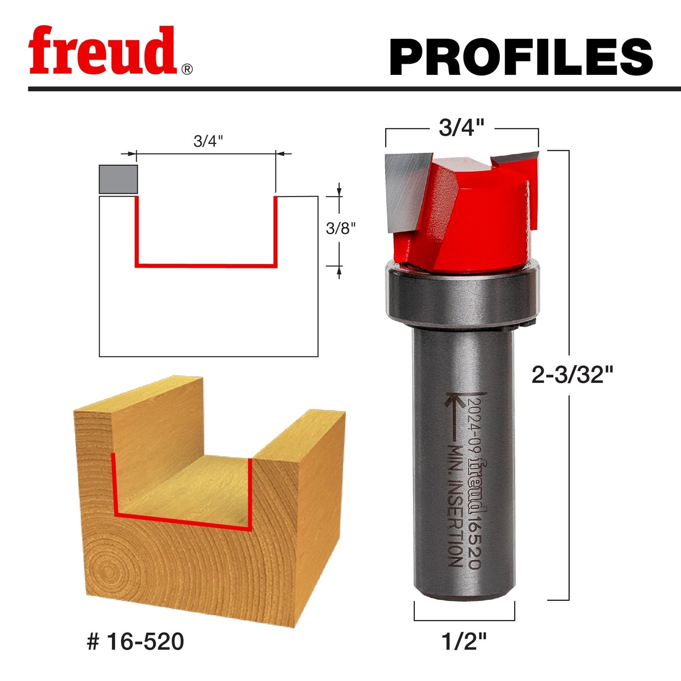 Mortising Bit - 3/4" 1/2" 2 Cutters