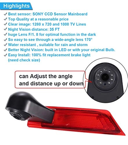 Super HD Wide Angle Parking Camera - Night vision 1280 x 720 pixels