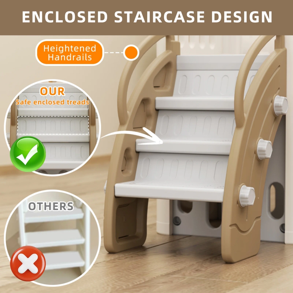 Kids Slide, Climber & Basketball Hoop - Indoor/Outdoor Suitable for 12 months+