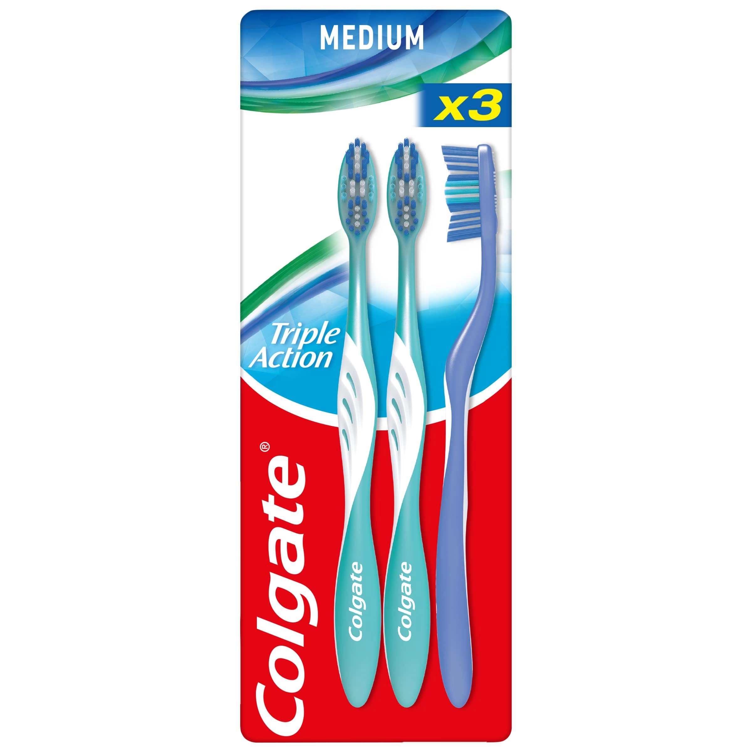 Colgate Triple Action Toothbrush - Medium 3-Piece Pack