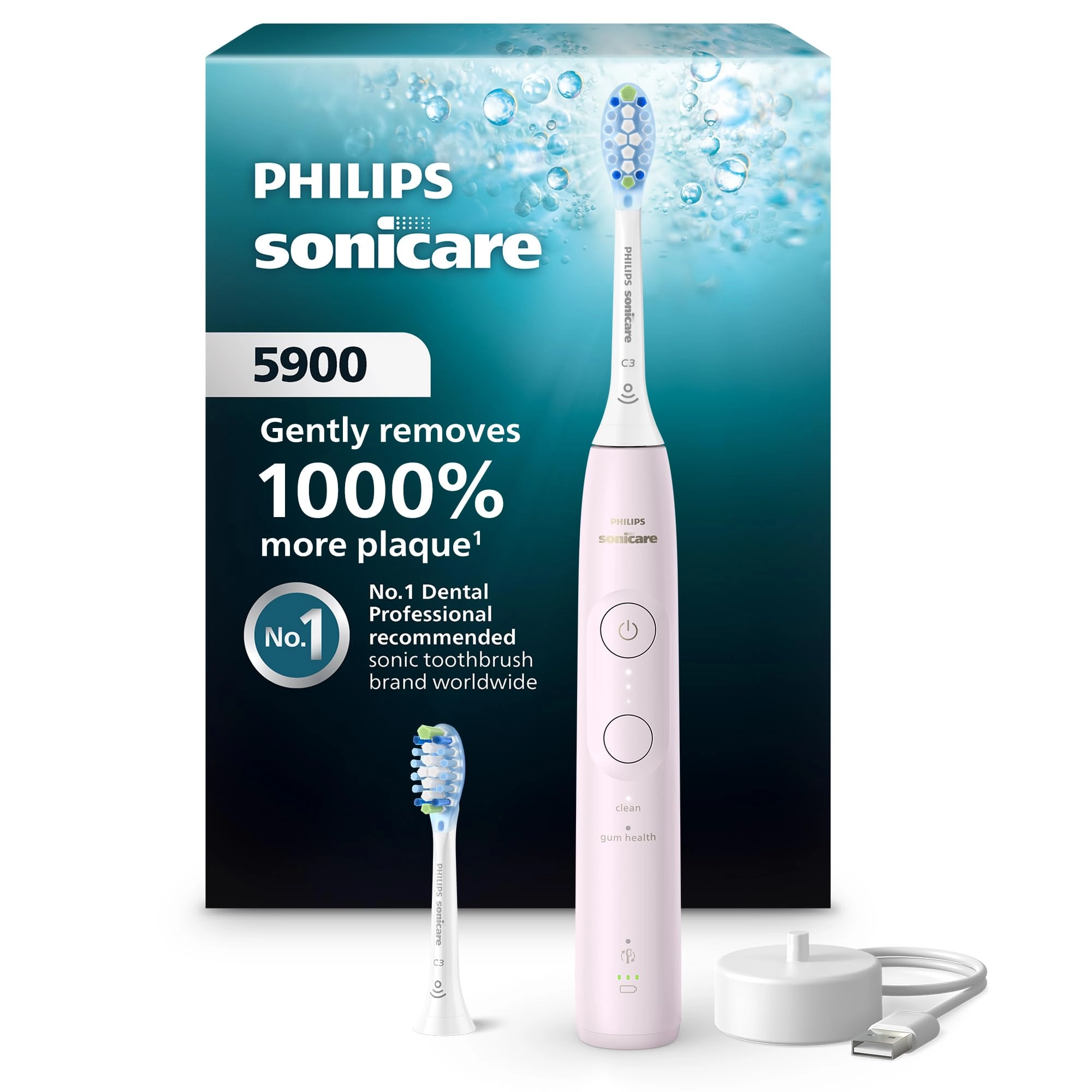 Philips Sonicare 5900 Series - Rechargeable Pink 6 Brushing Settings