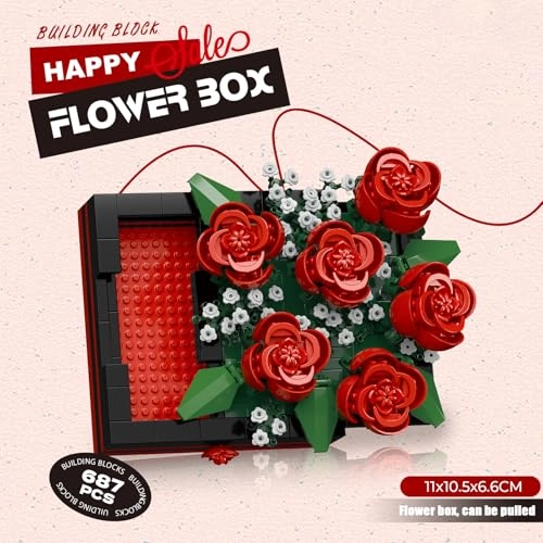 Flower Building Blocks Jewelry Box - 687pcs