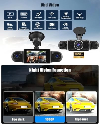 4-Channel Dash Cam - 1080P 30FPS