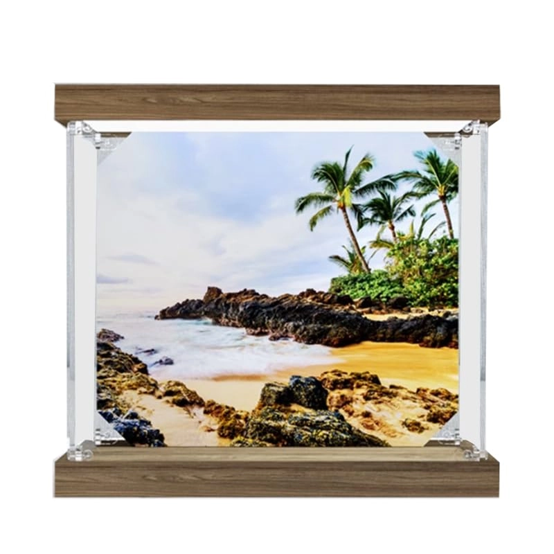 Clear Acrylic Display Case (43210) - 9.05x6.69x7.87in. Black Bottom+background