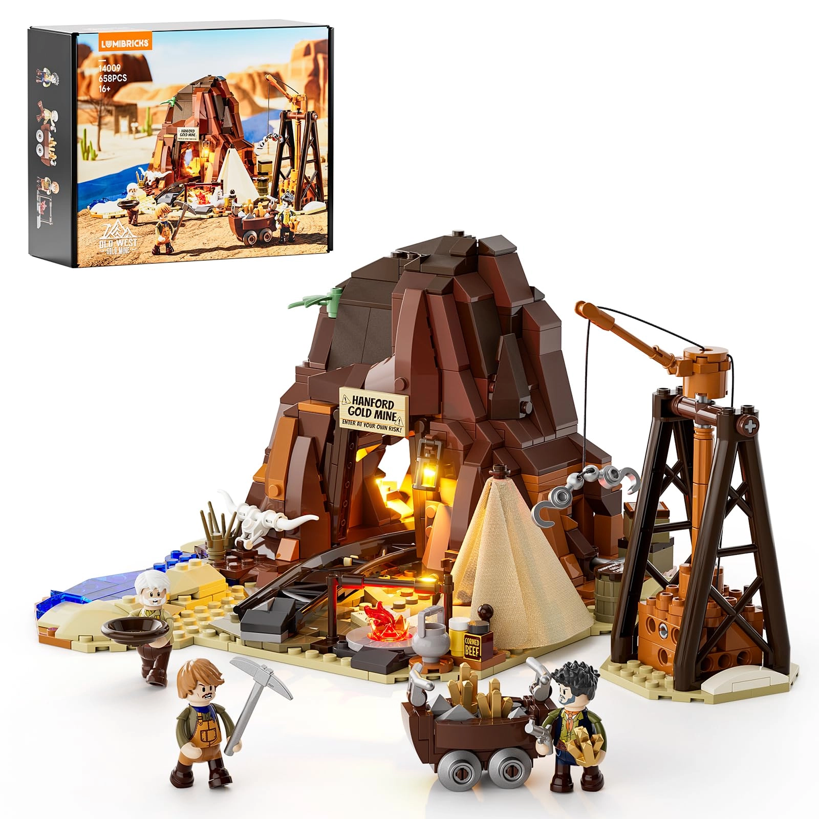 Lumibricks Goldmine Construction Set - Western FUNWHOLE