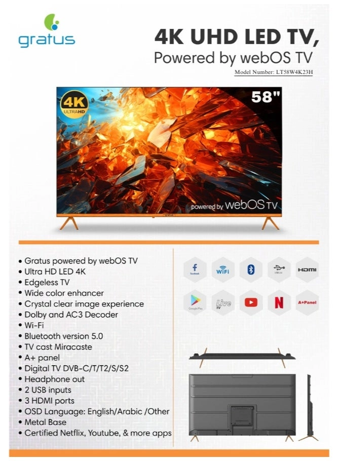 LT58W4K23H - 58-Inch