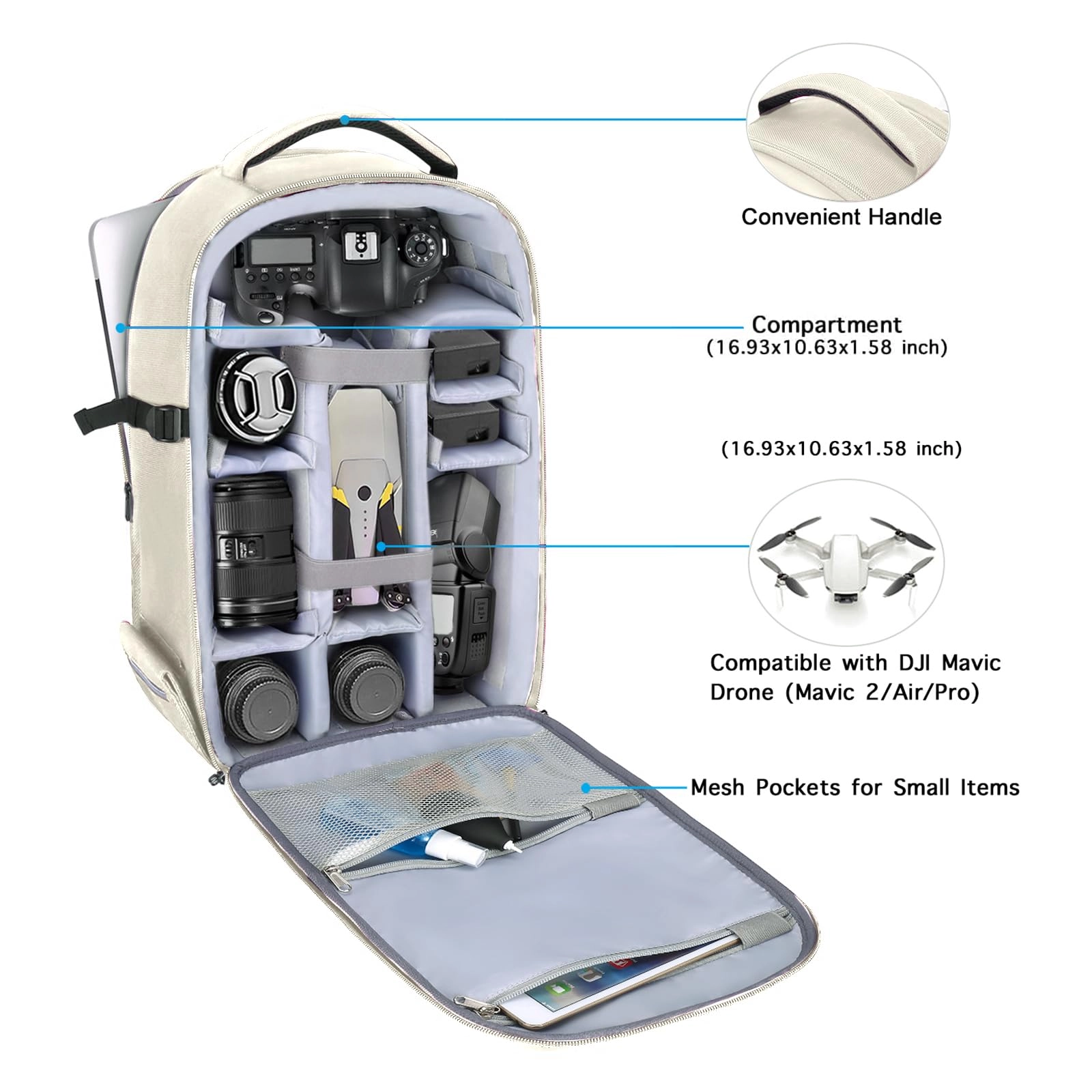 Mocamhsbg - 7.5"D x 11.8"W x 7.5"H Compatible with Canon/Nikon/Sony Hard Shell