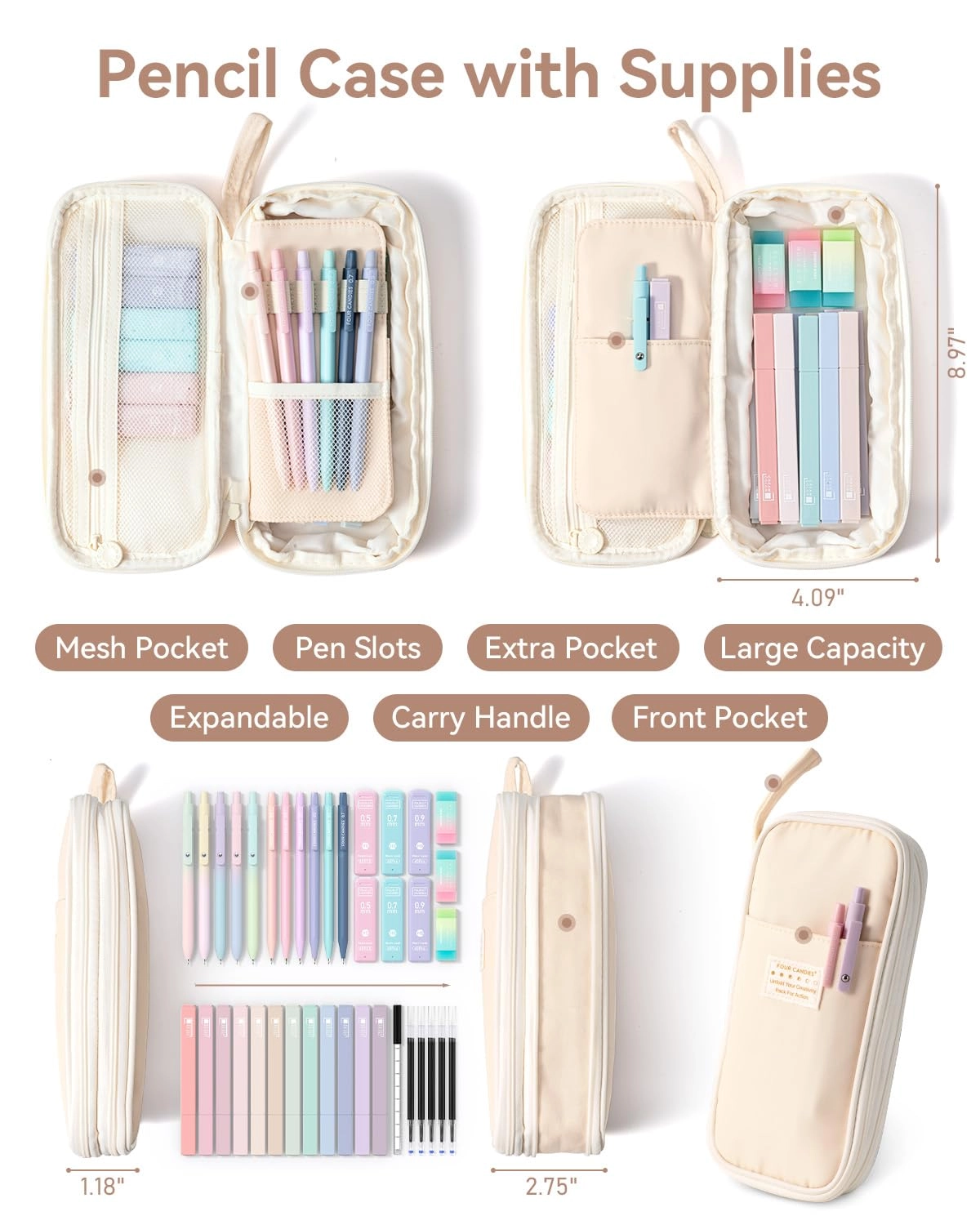 Aesthetic School Supplies - 39.0 Count 0.5mm, 0.7mm, 0.9mm Millimeters