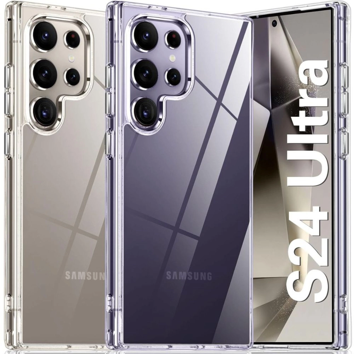 Fitit Clear Case for Galaxy S24 Ultra - Slim Shockproof Anti-Yellow