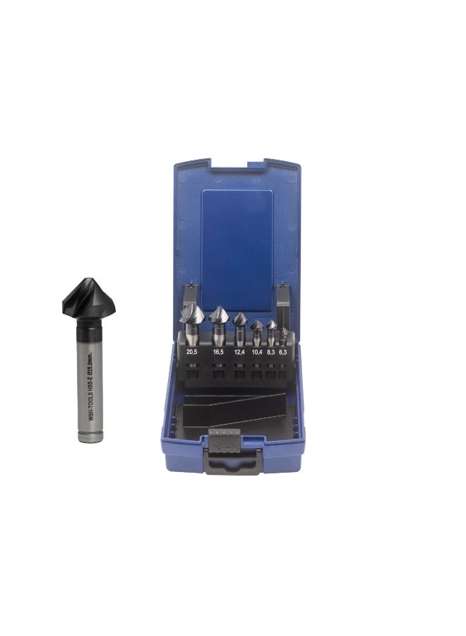 WSH-TOOLS Countersink Set HSSE-Co5 - 7pcs 6.3mm-25mm