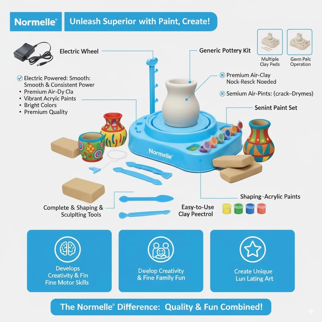 Pottery Wheel Kit - air-dry clay 800g