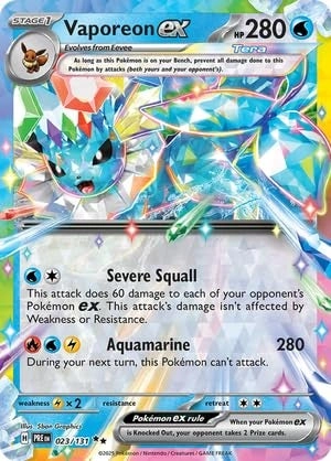 Pokémon Vaporeon ex 023/131 - Prismatic Evolutions