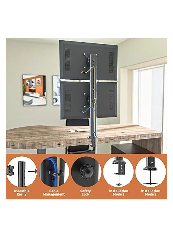Dual Monitor Stand - 32 inch 75mm x 75mm 100mm x 100mm