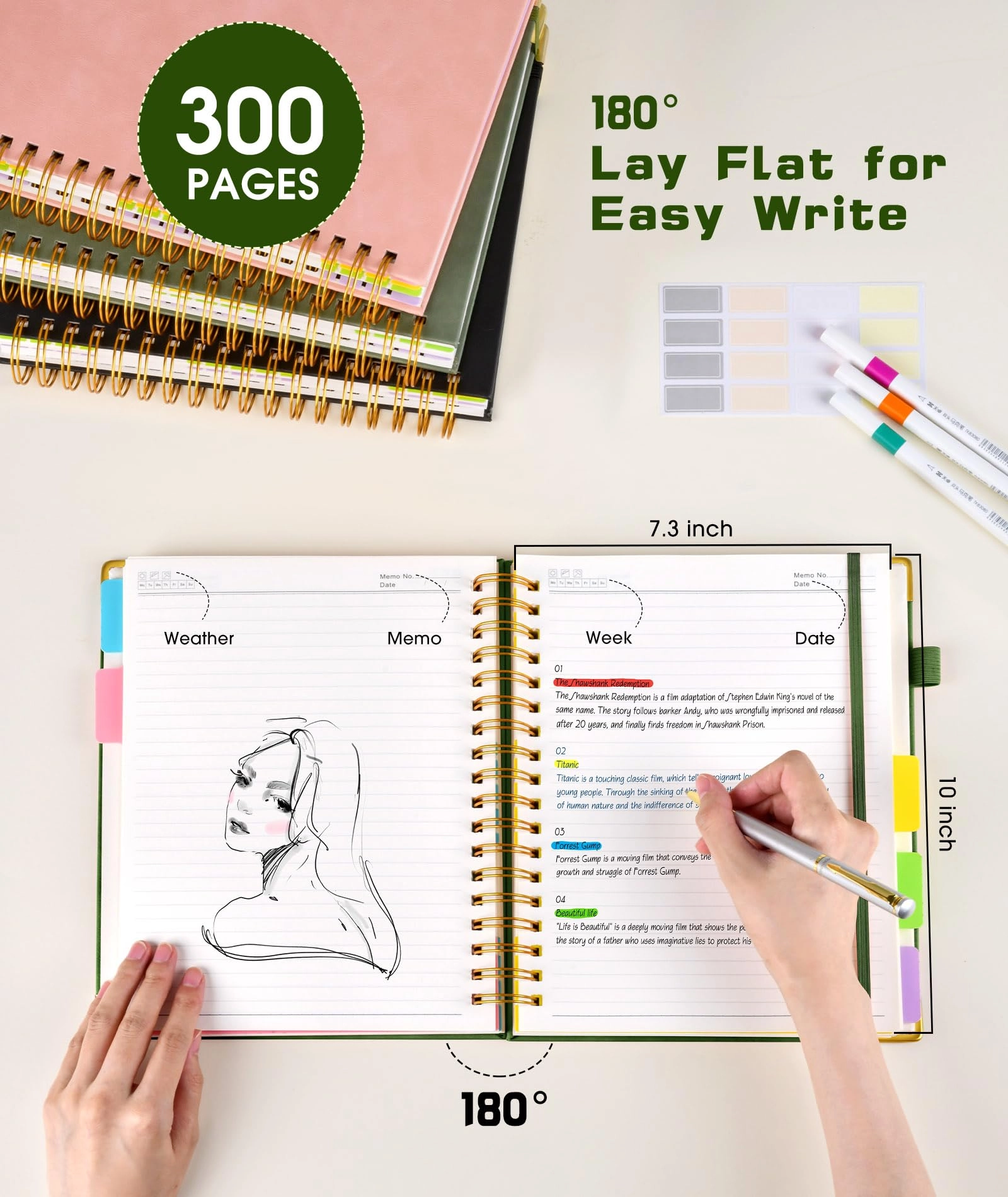 Spiral Notebook Large Hardcover - Lined 150 Sheets
