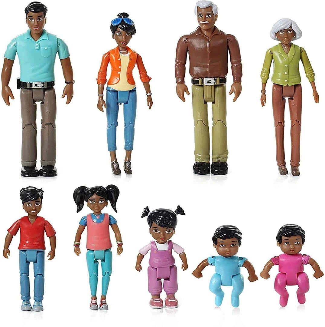 Beverly Hills Sweet Li'l Family Dollhouse People - Set of 9 Plastic Ages 3+