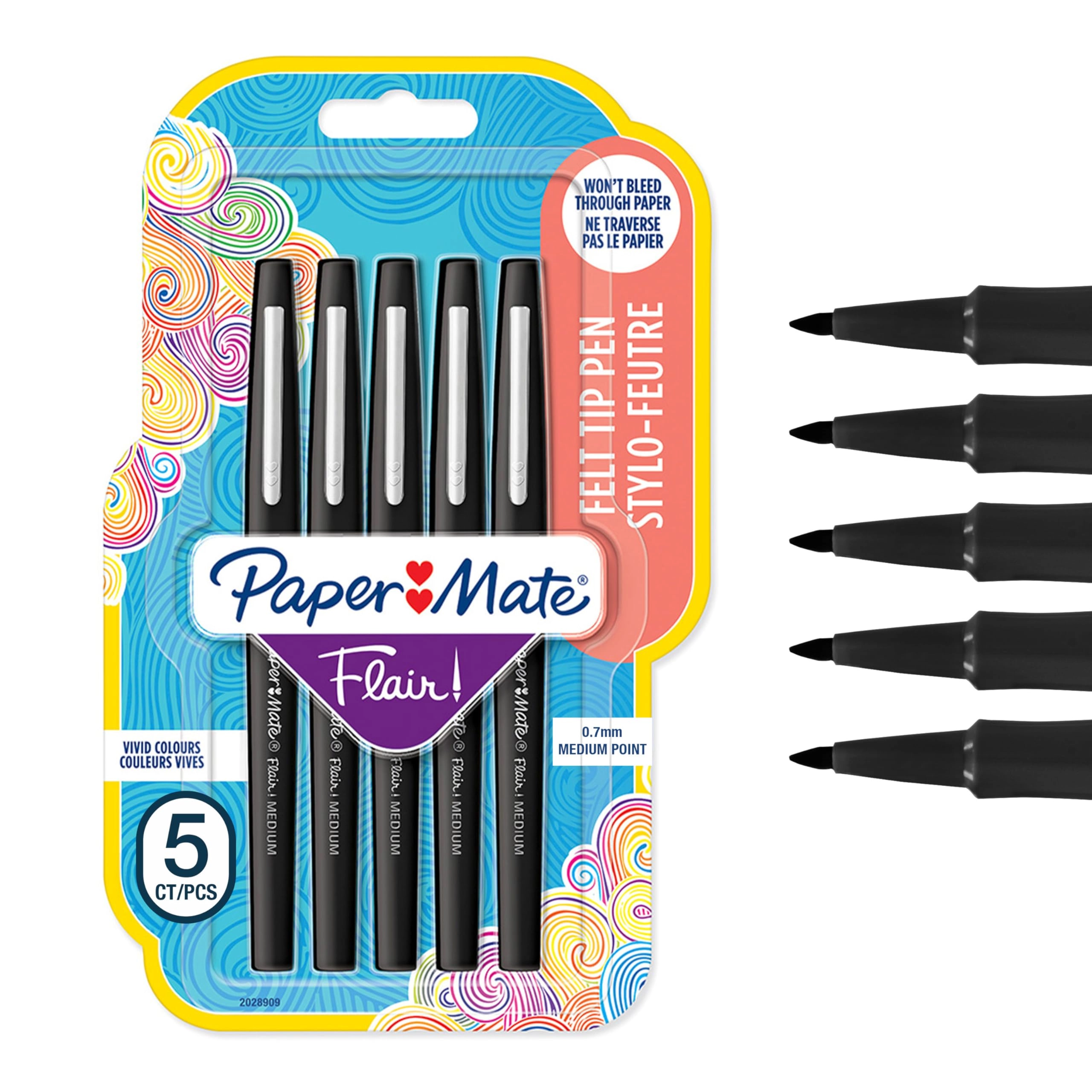 Newell Brands Flair - 5 Count Black 0.7 mm