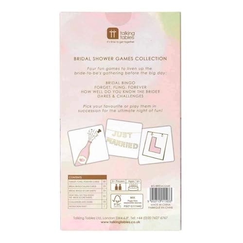Blossom Bridal Shower Games Collection - 4 pieces 16 years above English