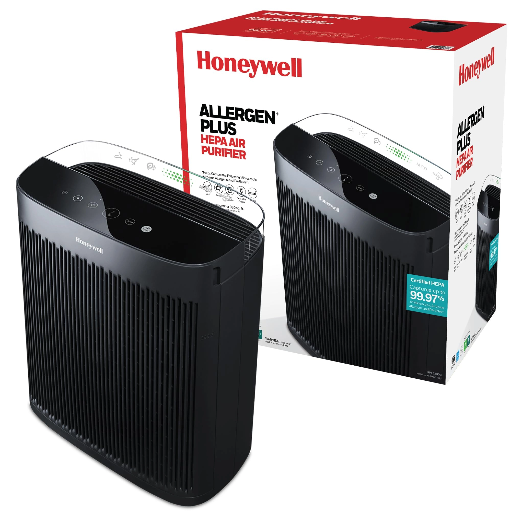 Honeywell HPA5200B - HEPA 1700 Square Feet Black