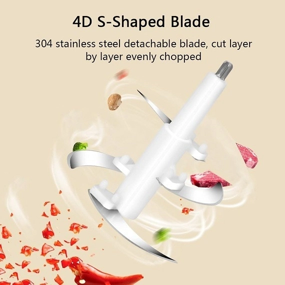Meat Grinder & Food Processor - 500W 4 Stainless Steel Blades