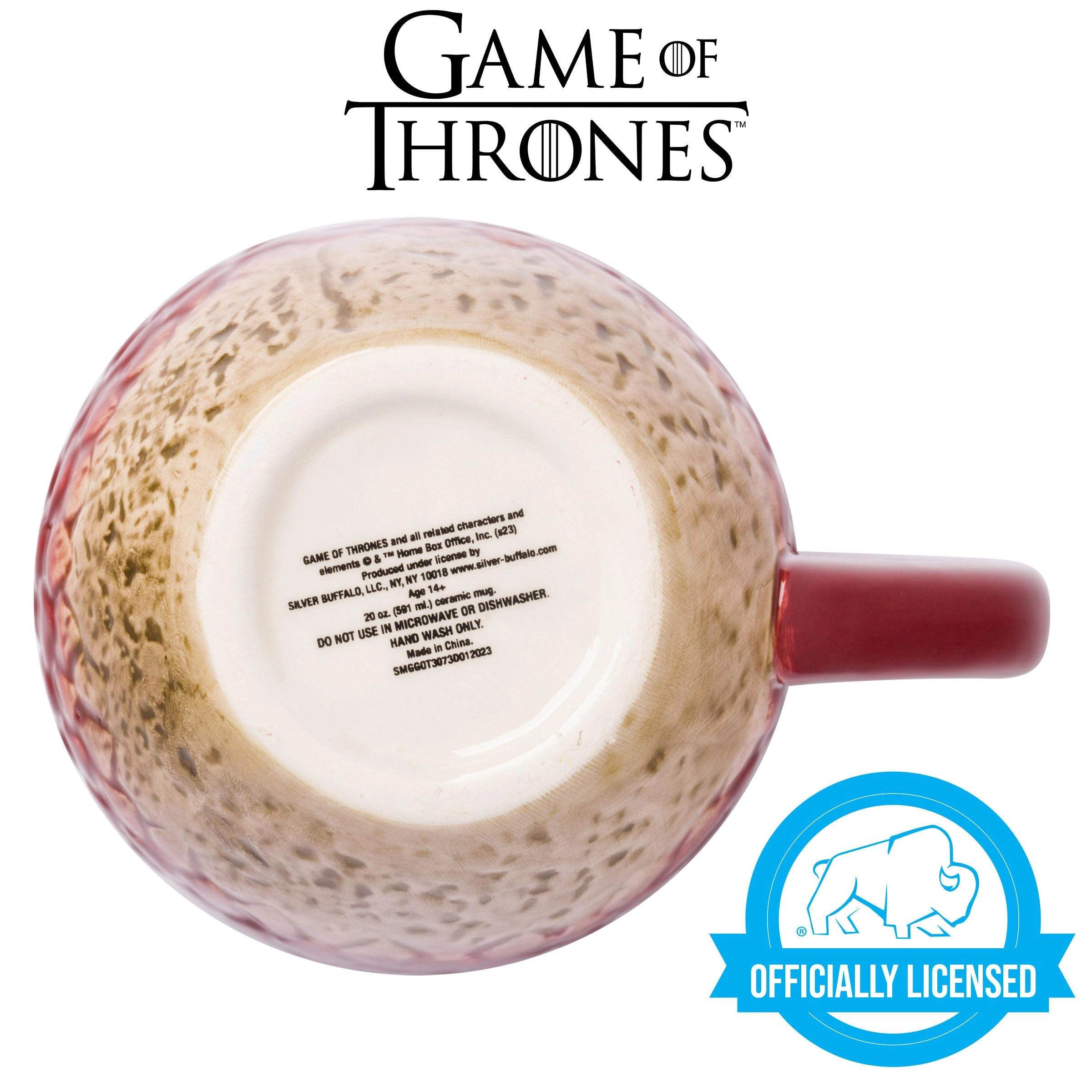 Game of Thrones Red Dragon Egg Ceramic 3D Sculpted Mug