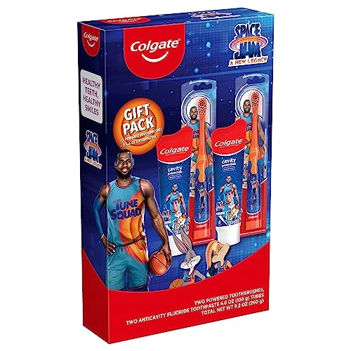 Kids Battery Toothbrush - Battery Powered 2 Count + Kids Toothpaste